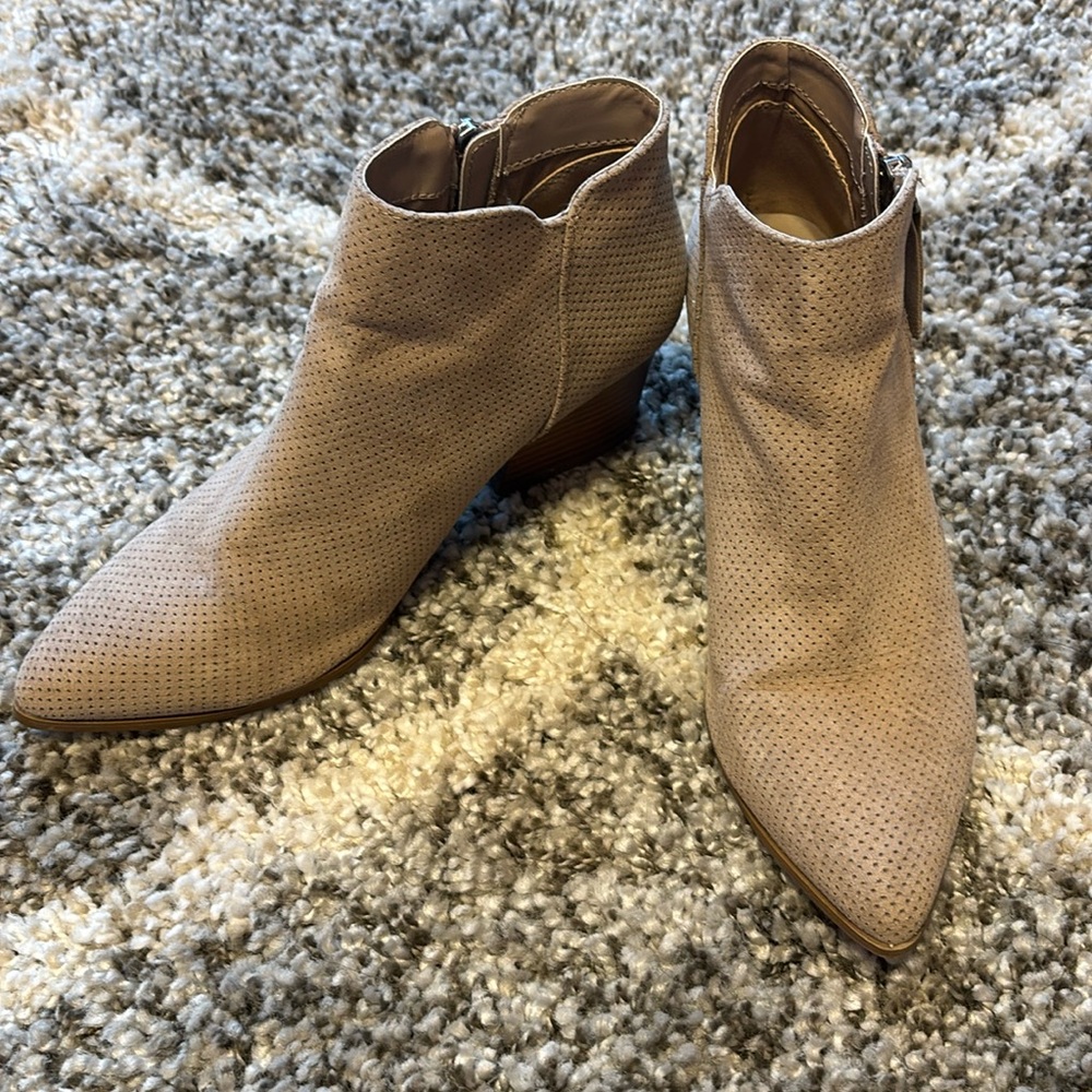 Qupid brand brown heeled boots from Dry Goods